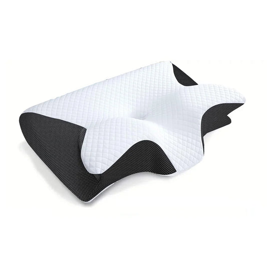 Ergonomic 2-in-1 Memory Foam Cervical Pillow for Neck Pain Relief - Contoured Support for Ultimate Comfort