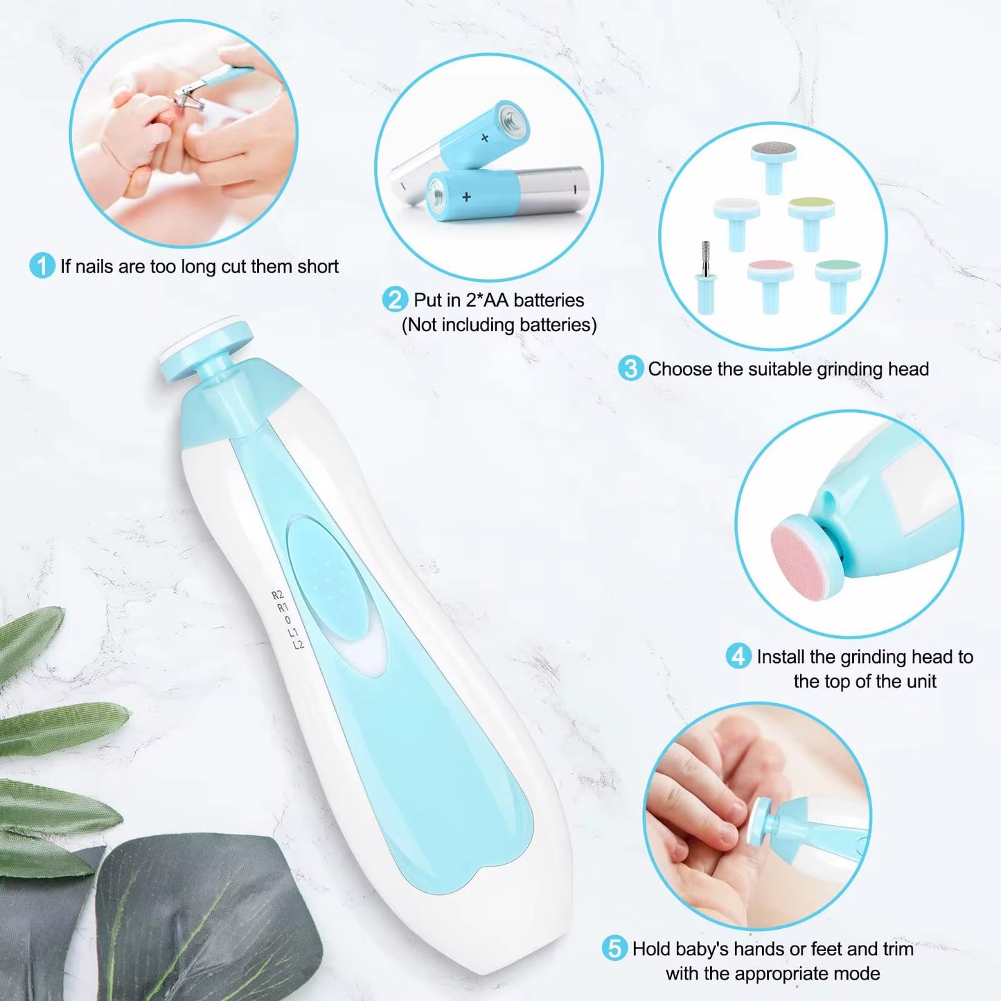 Ultimate Multifunctional Electric Baby Nail Trimmer & File Set - Safe & Easy Manicure Tool for Toes and Fingernails