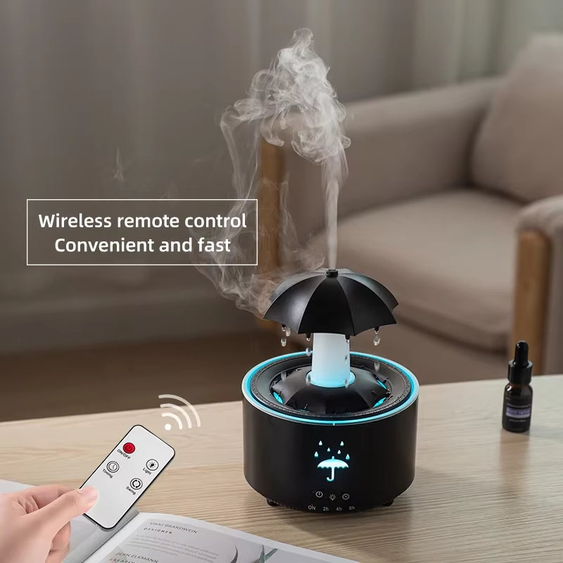 Colorful Raindrop Aroma Essential Oil Diffuser & Humidifier - Creative Water Drop Design with LED Light