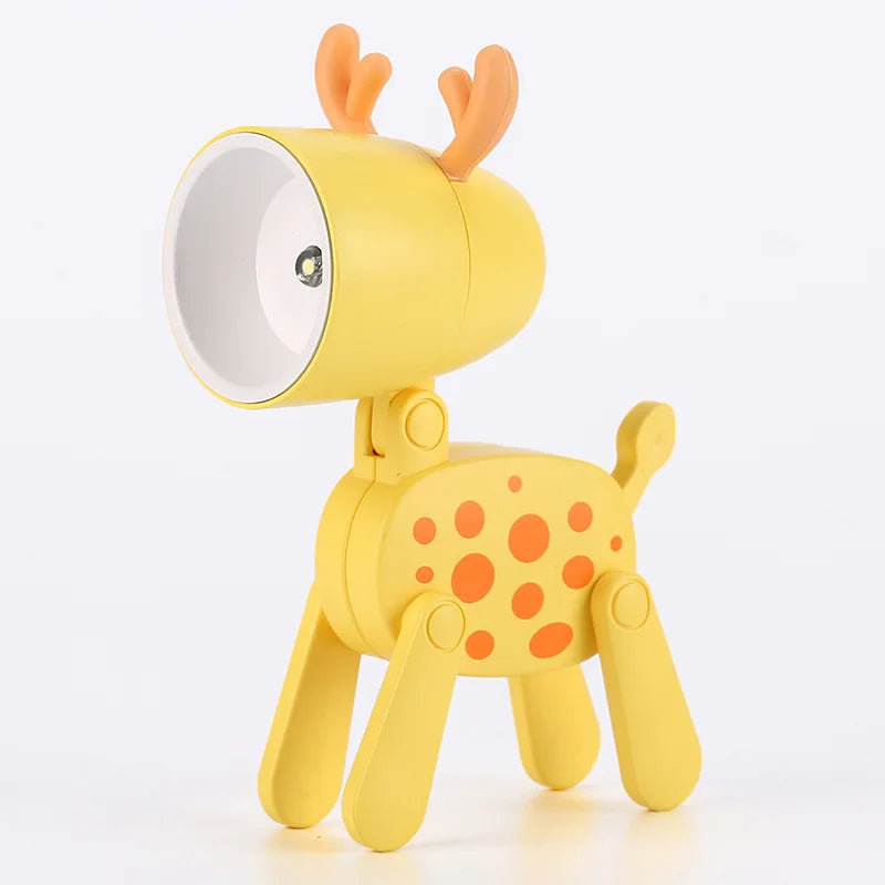 Adorable Mini Folding LED Night Light - Portable Dog & Deer Design for Students & Home Decor, Perfect Gift!