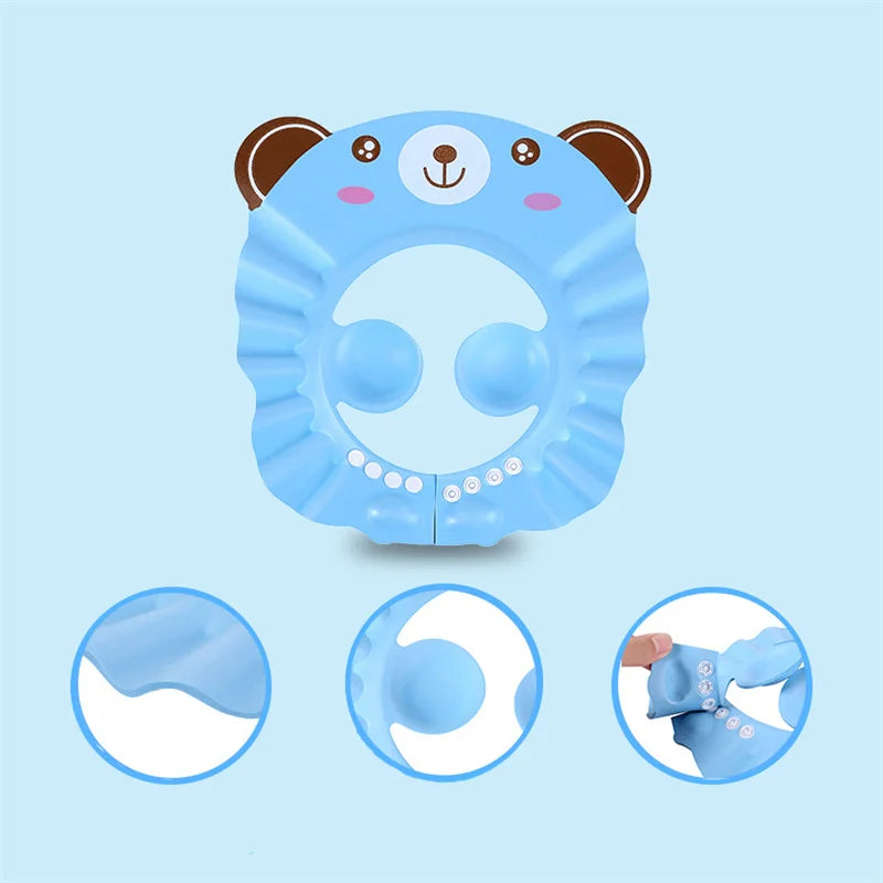 Adjustable Baby Shower Hair Wash Hat - Safe Ear Protection for Kids During Bath Time