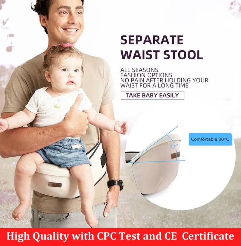 Premium Baby Carrier Waist Stool - Comfortable Hip Seat Backpack for Infants with CPC/CE Certification