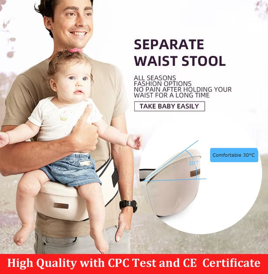 Premium Baby Carrier Waist Stool - Comfortable Hip Seat Backpack for Infants with CPC/CE Certification