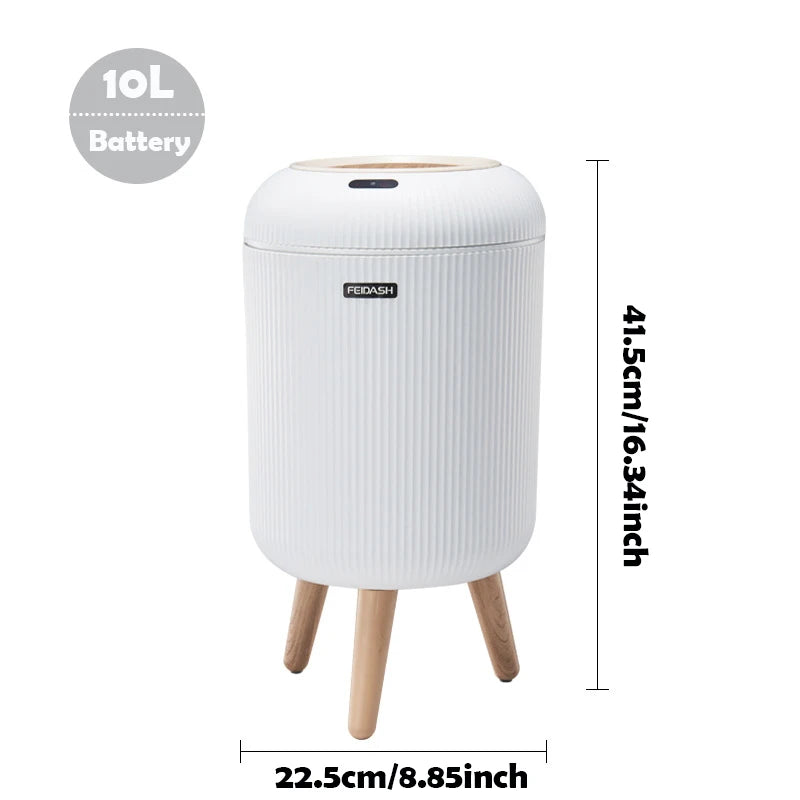 Smart Motion Sensor Trash Can - Compact & Stylish Automatic Lid for Bedroom, Bathroom, Kitchen, and Office