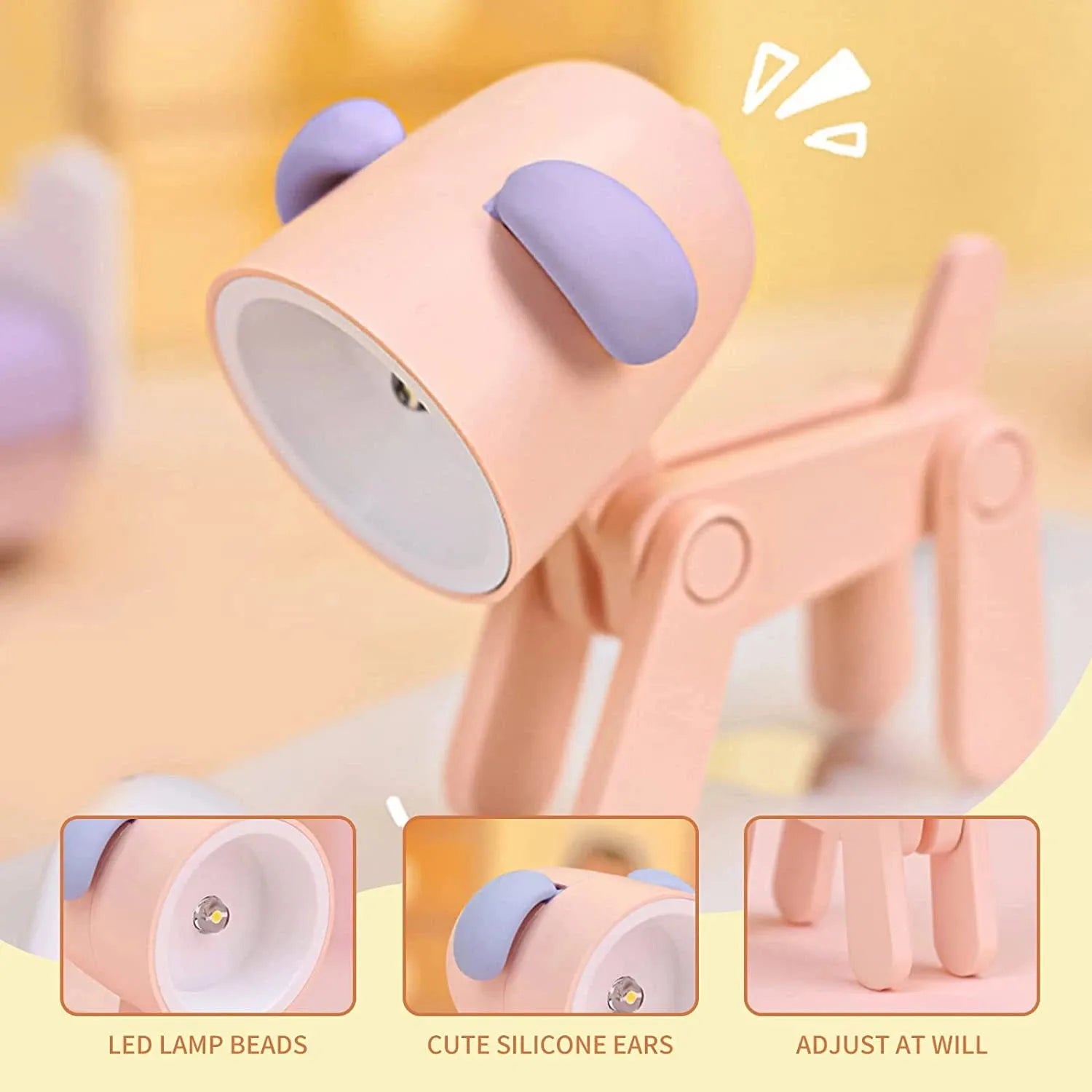 Adorable Mini Folding LED Night Light - Portable Dog & Deer Design for Students & Home Decor, Perfect Gift!