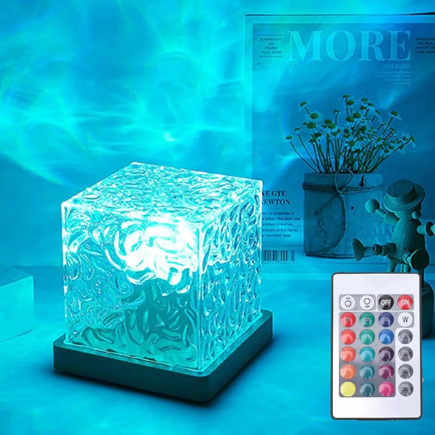 Enchanting Ocean Wave Projector Light - 16 Colors Aurora Glow Lamp for Home, Office, Bar & Restaurant Ambiance