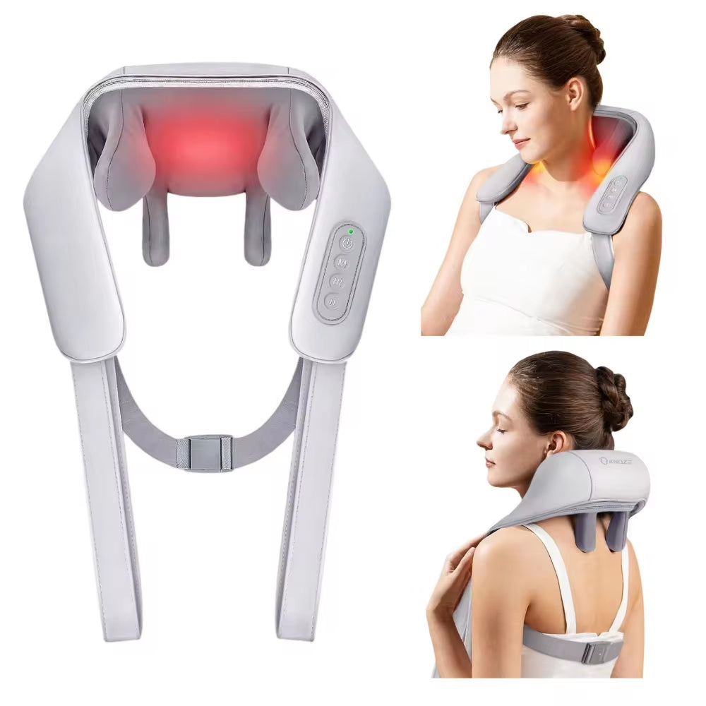 Portable Mini Shiatsu Neck and Shoulder Massager - Heated Relaxation Wrap for Dredging Tension and Stress Relief