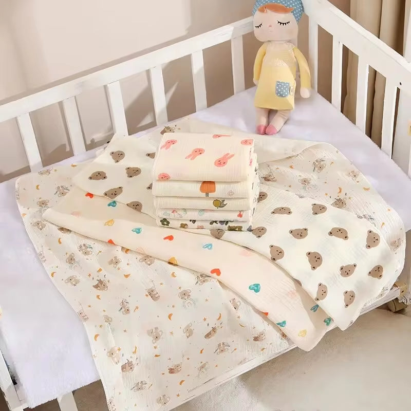  Baby Receive Blanket for Newborn Cotton Muslin Swaddle Blanket