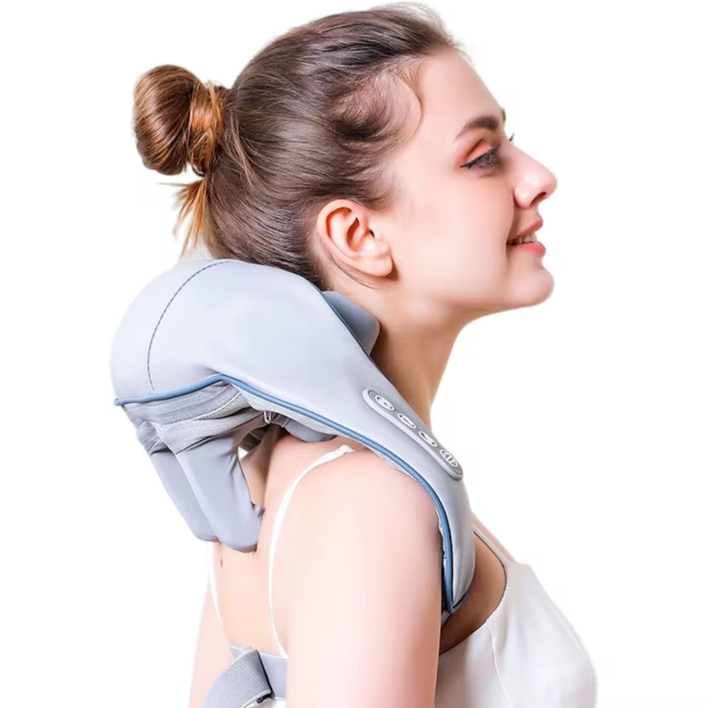 Portable Mini Shiatsu Neck and Shoulder Massager - Heated Relaxation Wrap for Dredging Tension and Stress Relief