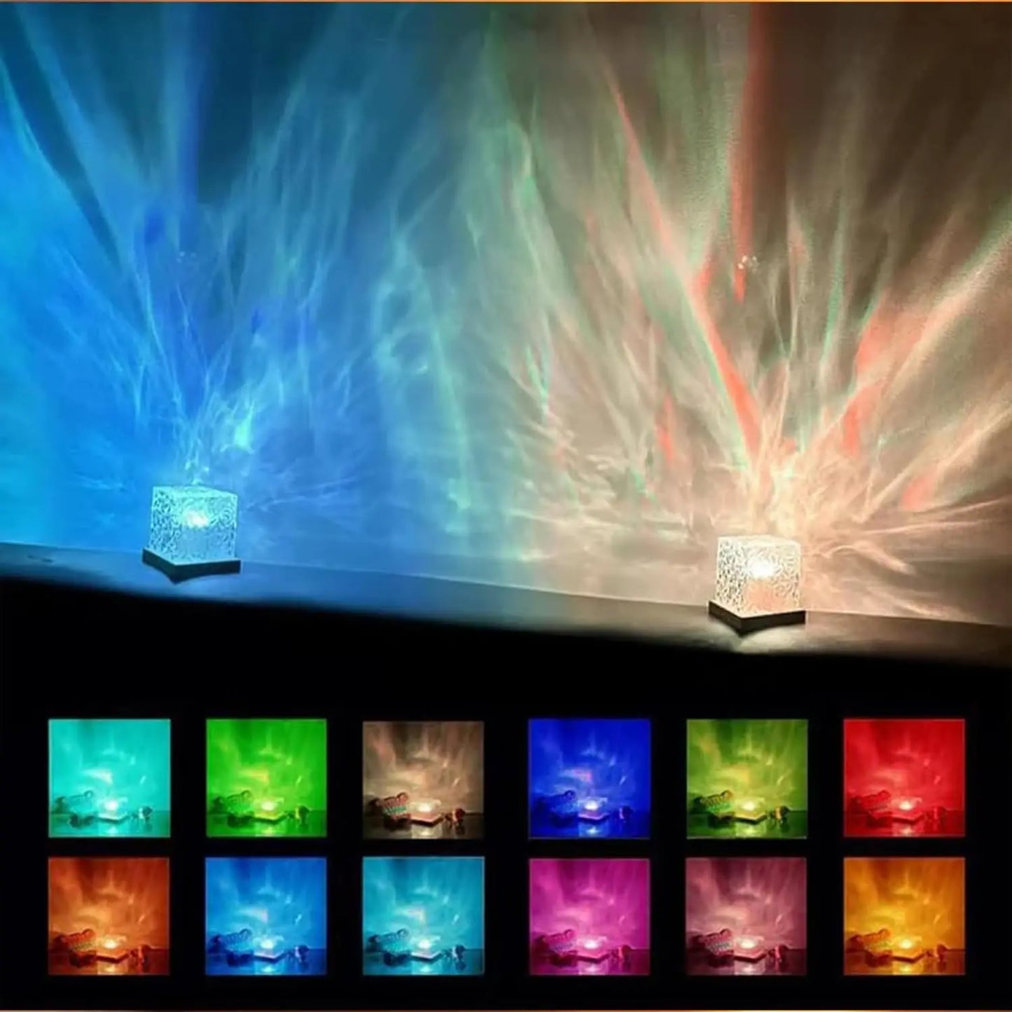 Enchanting Ocean Wave Projector Light - 16 Colors Aurora Glow Lamp for Home, Office, Bar & Restaurant Ambiance