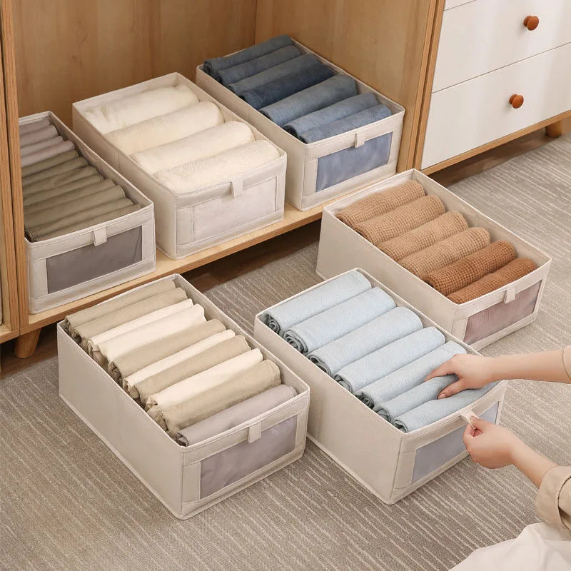 Stylish Visible Wardrobe Storage Organizer - Perfect Drawer Box for T-Shirts, Jeans, Underwear, and Pants