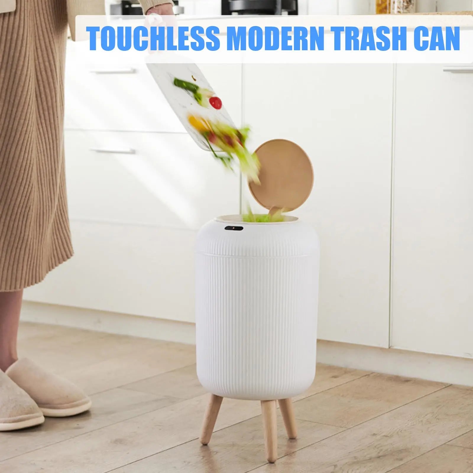 Smart Motion Sensor Trash Can - Compact & Stylish Automatic Lid for Bedroom, Bathroom, Kitchen, and Office