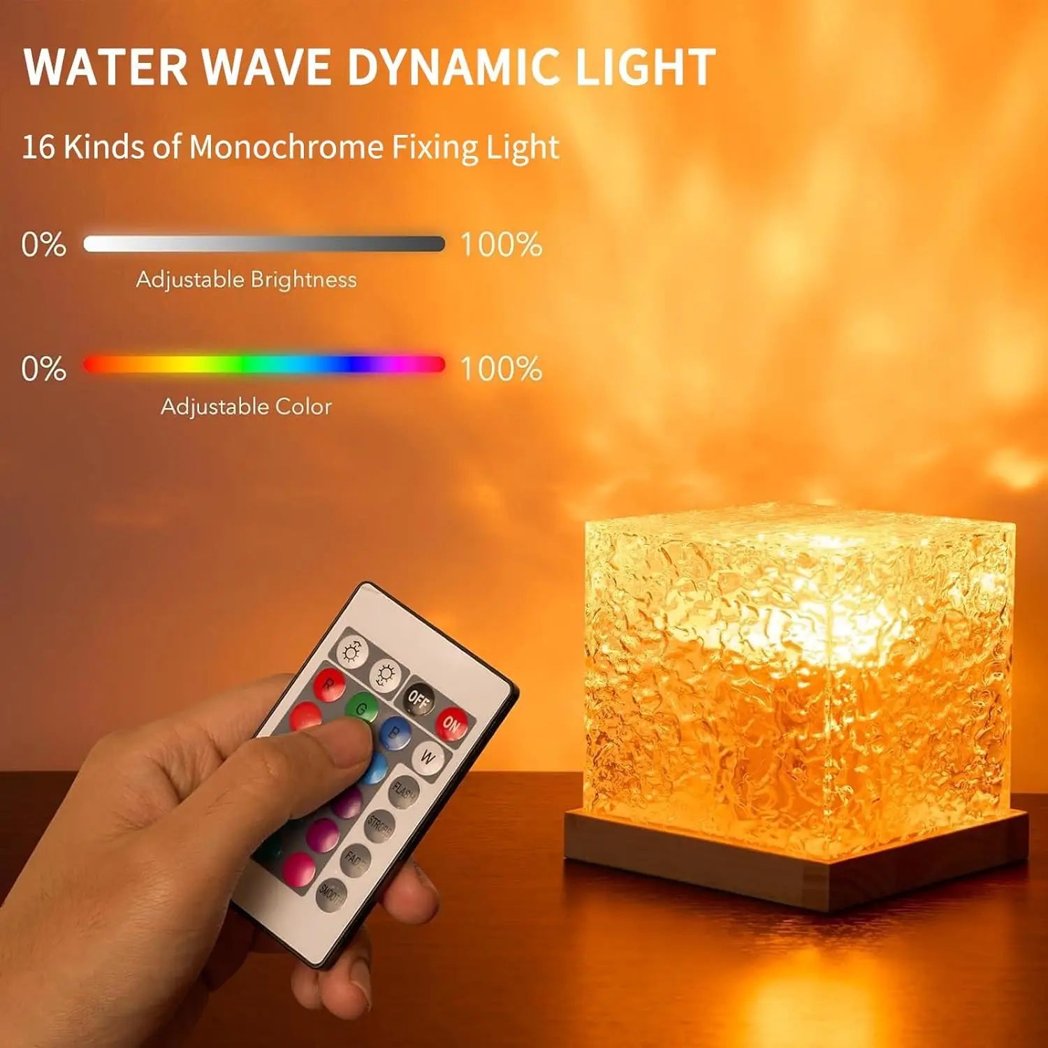 Enchanting Ocean Wave Projector Light - 16 Colors Aurora Glow Lamp for Home, Office, Bar & Restaurant Ambiance