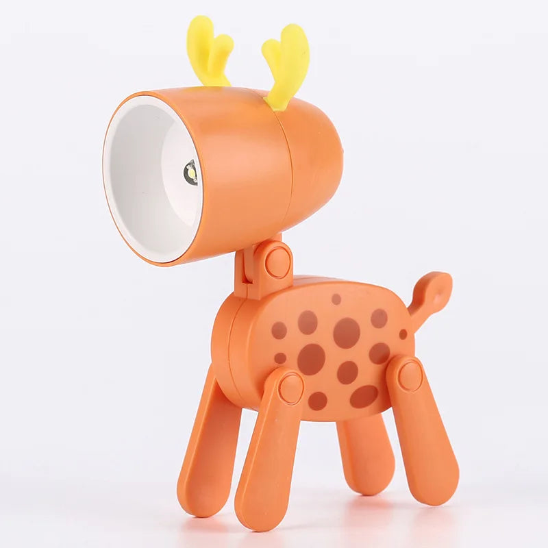 Adorable Mini Folding LED Night Light - Portable Dog & Deer Design for Students & Home Decor, Perfect Gift!