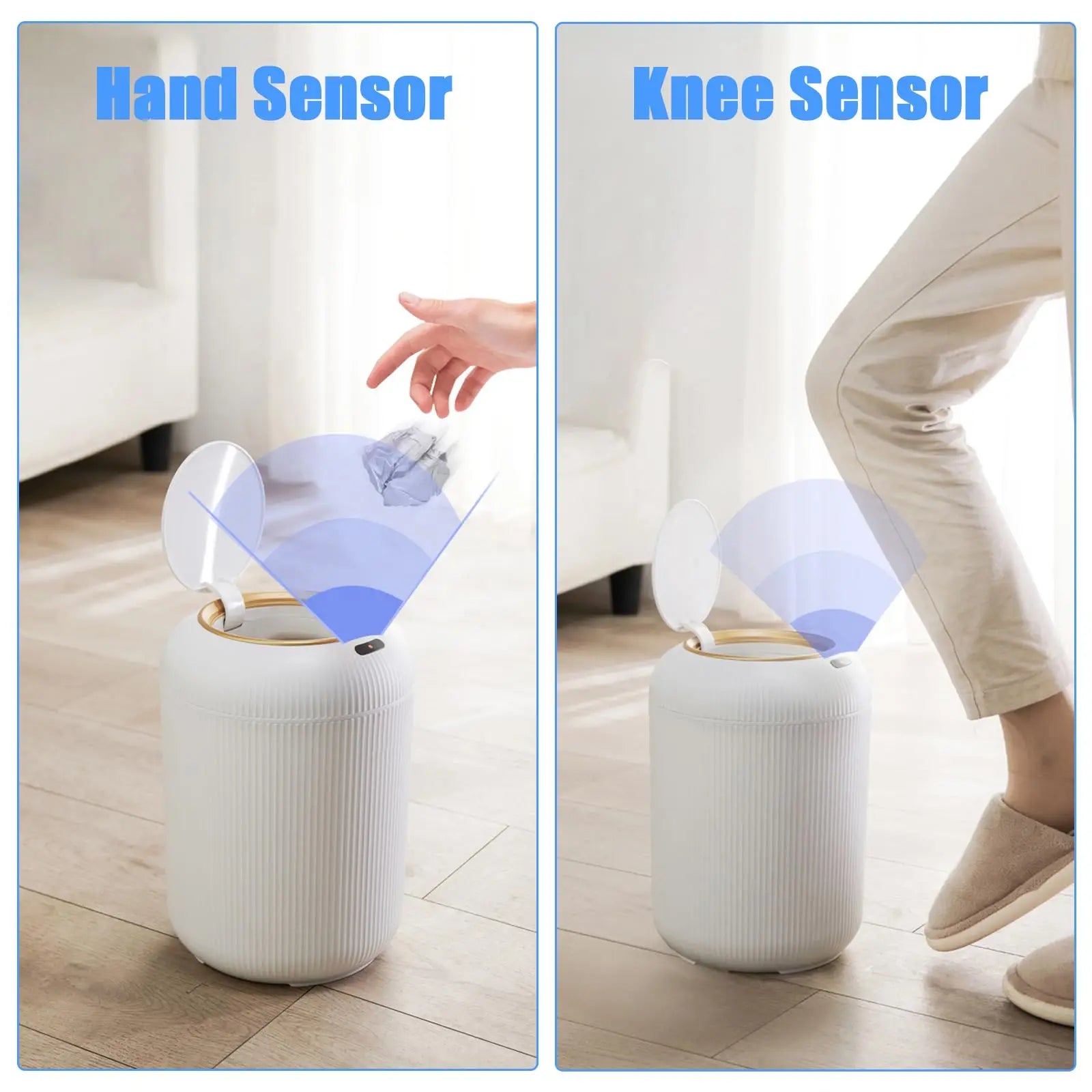 Smart Motion Sensor Trash Can - Compact & Stylish Automatic Lid for Bedroom, Bathroom, Kitchen, and Office