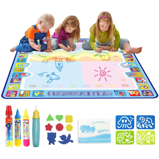 Magic Water Drawing Mat - Educational Doodle Board for Kids with Magic Pens - Fun Montessori Painting Toy