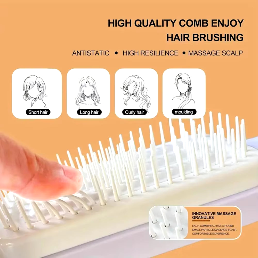 Revolutionary Rotatable Self-Cleaning Hair Brush & Massage Comb - Anti-Static Smoothing Solution for Women