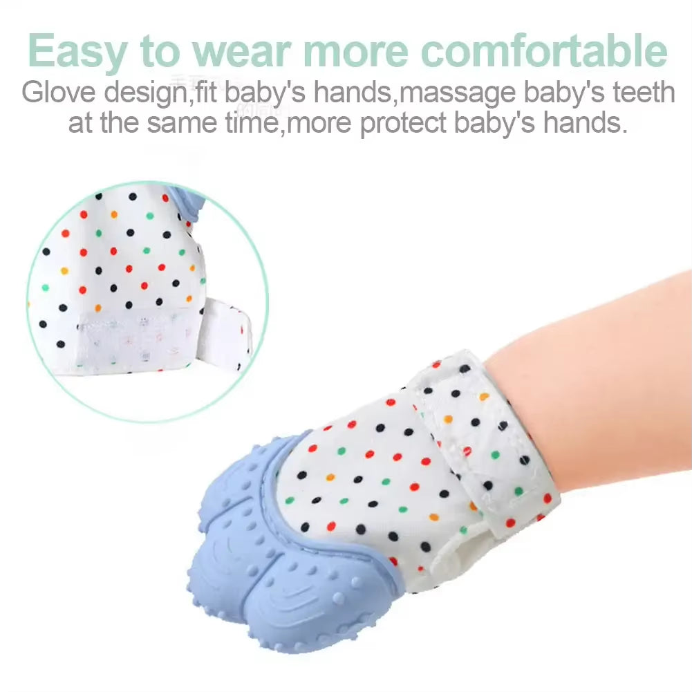 Teething Gloves for Babies - Durable Chewable Mittens for Newborns - Essential Dental Care Teether Toys