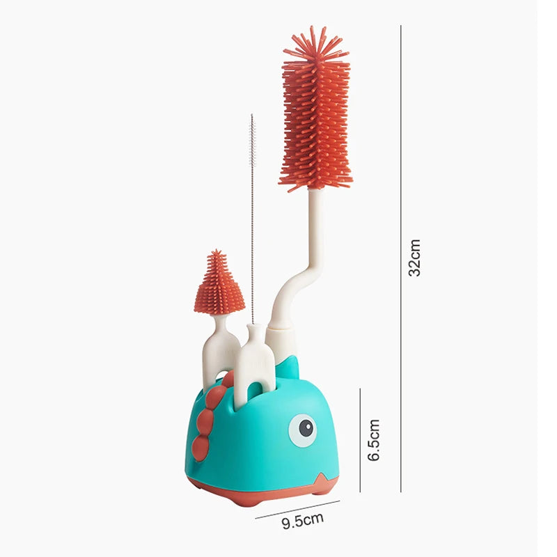 360° Rotating Silicone Bottle Cleaning Brush Set - Perfect for Baby Bottles, Pacifiers, and Nipples (1/2/3 Pcs)