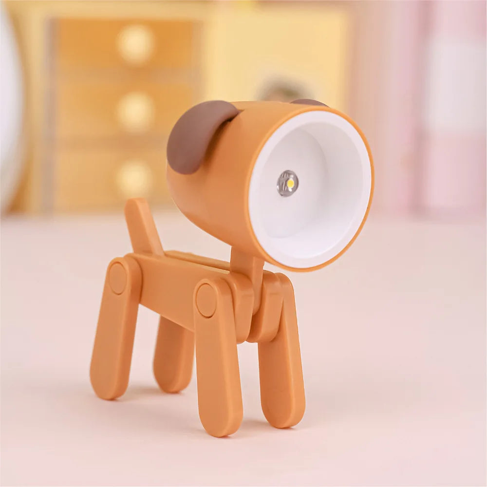 Adorable Mini Folding LED Night Light - Portable Dog & Deer Design for Students & Home Decor, Perfect Gift!