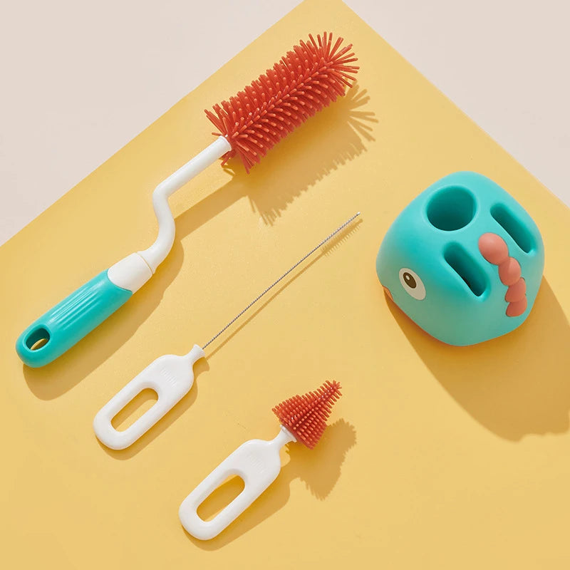 360° Rotating Silicone Bottle Cleaning Brush Set - Perfect for Baby Bottles, Pacifiers, and Nipples (1/2/3 Pcs)