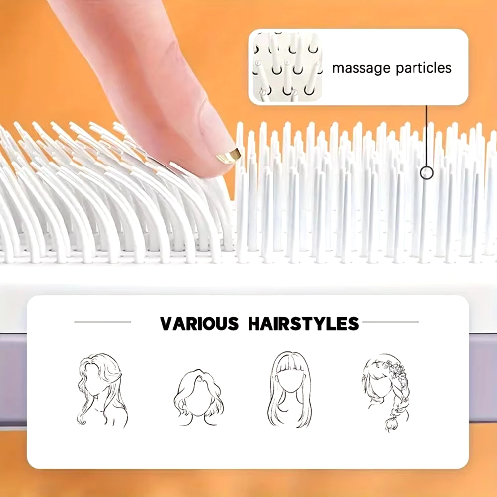 Revolutionary Rotatable Self-Cleaning Hair Brush & Massage Comb - Anti-Static Smoothing Solution for Women