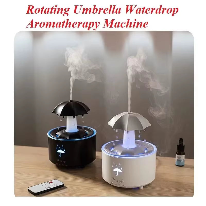 Colorful Raindrop Aroma Essential Oil Diffuser & Humidifier - Creative Water Drop Design with LED Light