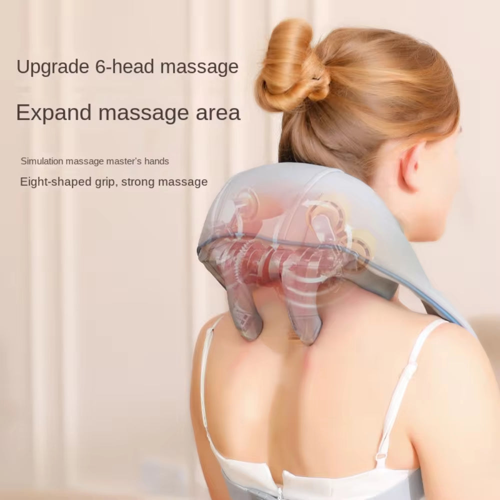 Portable Mini Shiatsu Neck and Shoulder Massager - Heated Relaxation Wrap for Dredging Tension and Stress Relief